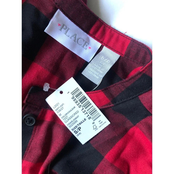 The Children’s Place Girls Shirt Dress Buffalo Plaid Size 5/6 - Picture 3 of 3
